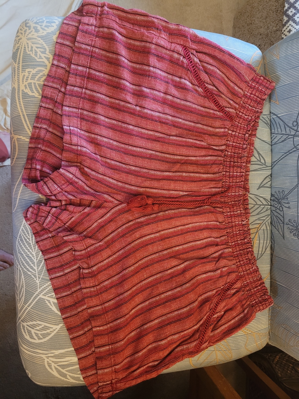 Striped Pink Women’s Elastic Waist Shorts